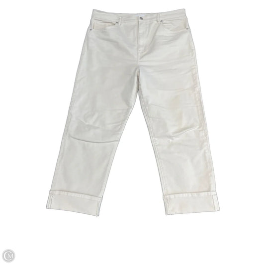 Jeans Straight By Loft In Cream, Size: 14
