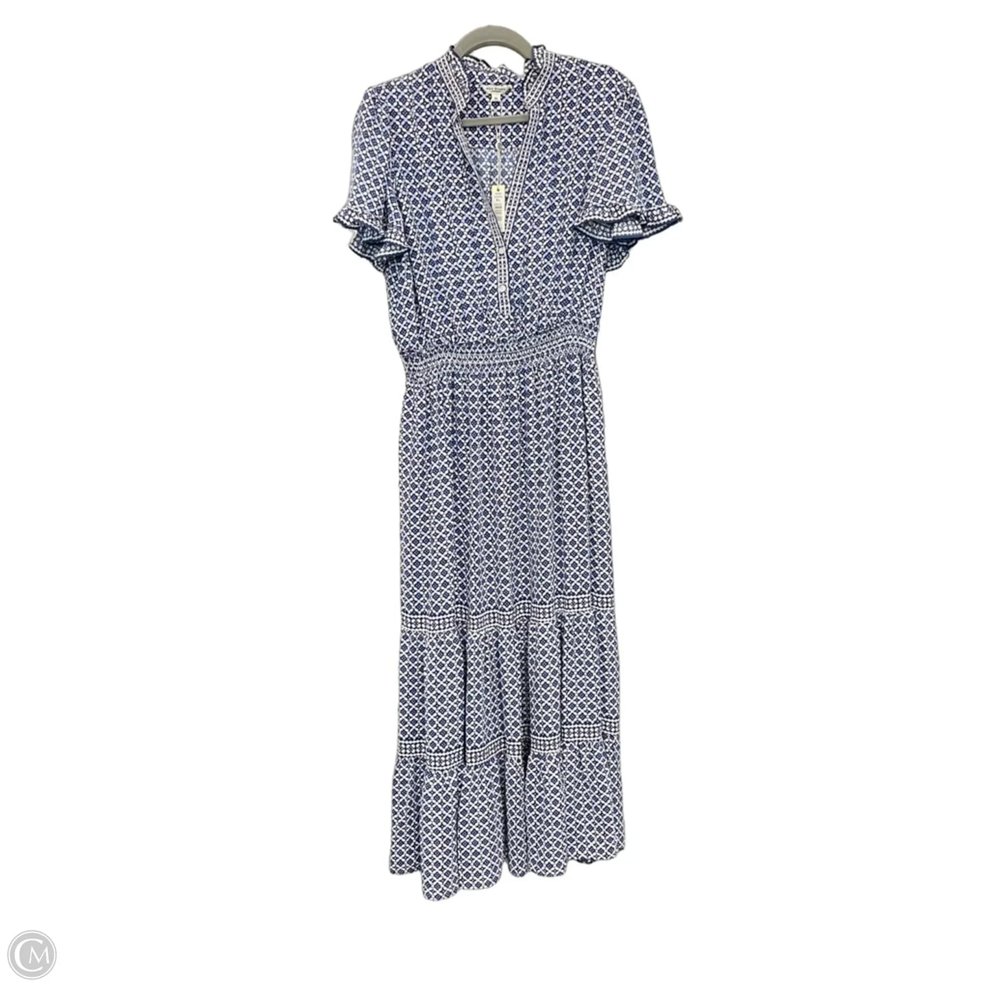 Dress Casual Maxi By Max Studio In Blue & White, Size: Xl