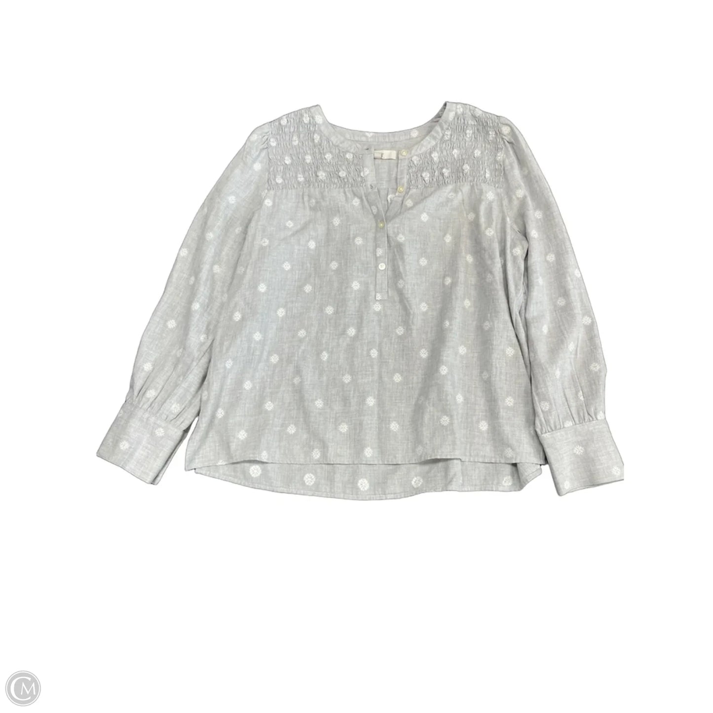 Top Long Sleeve By Loft In Grey, Size: L