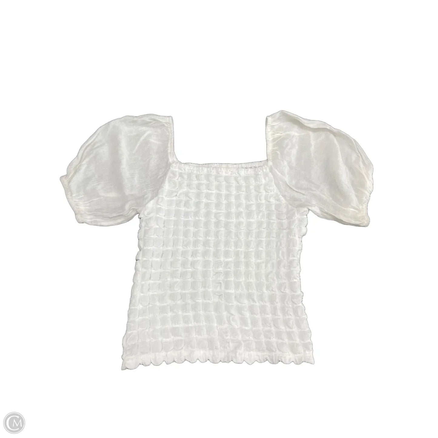Top Short Sleeve By Oddi In White, Size: M
