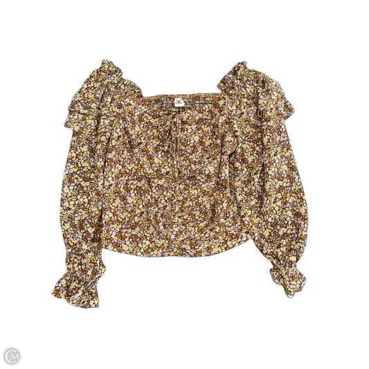 Top Long Sleeve By Sew In Love In Brown, Size: M