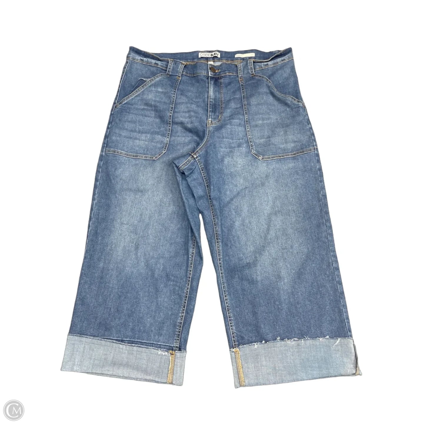 Jeans Cropped By Code Blue In Blue Denim, Size: 16