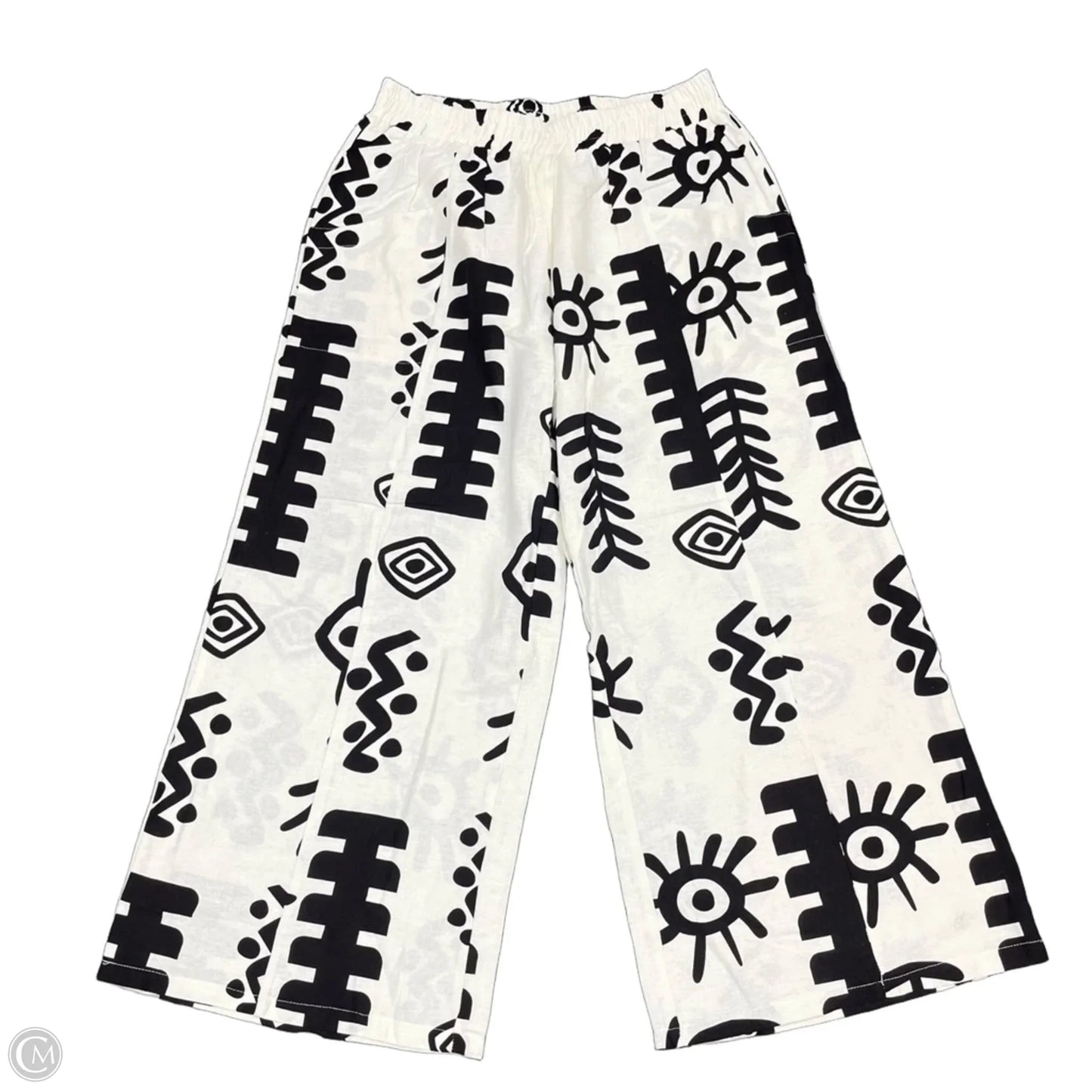 Pants Set 2pc By Umgee In Black & White, Size: L