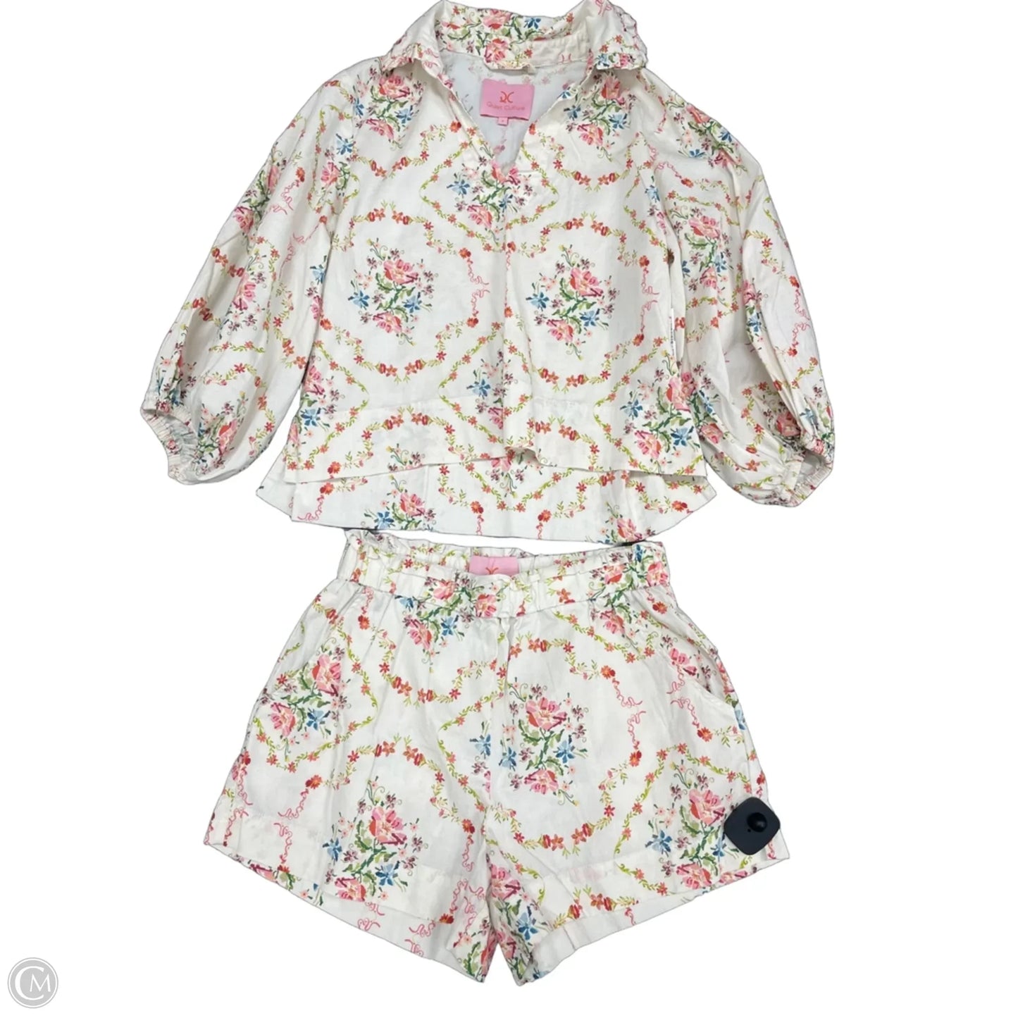 Shorts Set By Cmb In Pink & White, Size: Xs