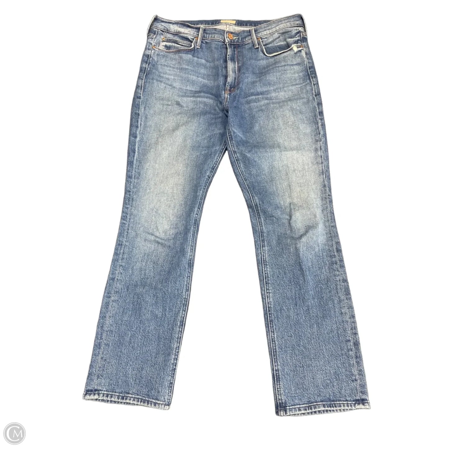 Jeans Straight By Mother In Blue Denim, Size: 14