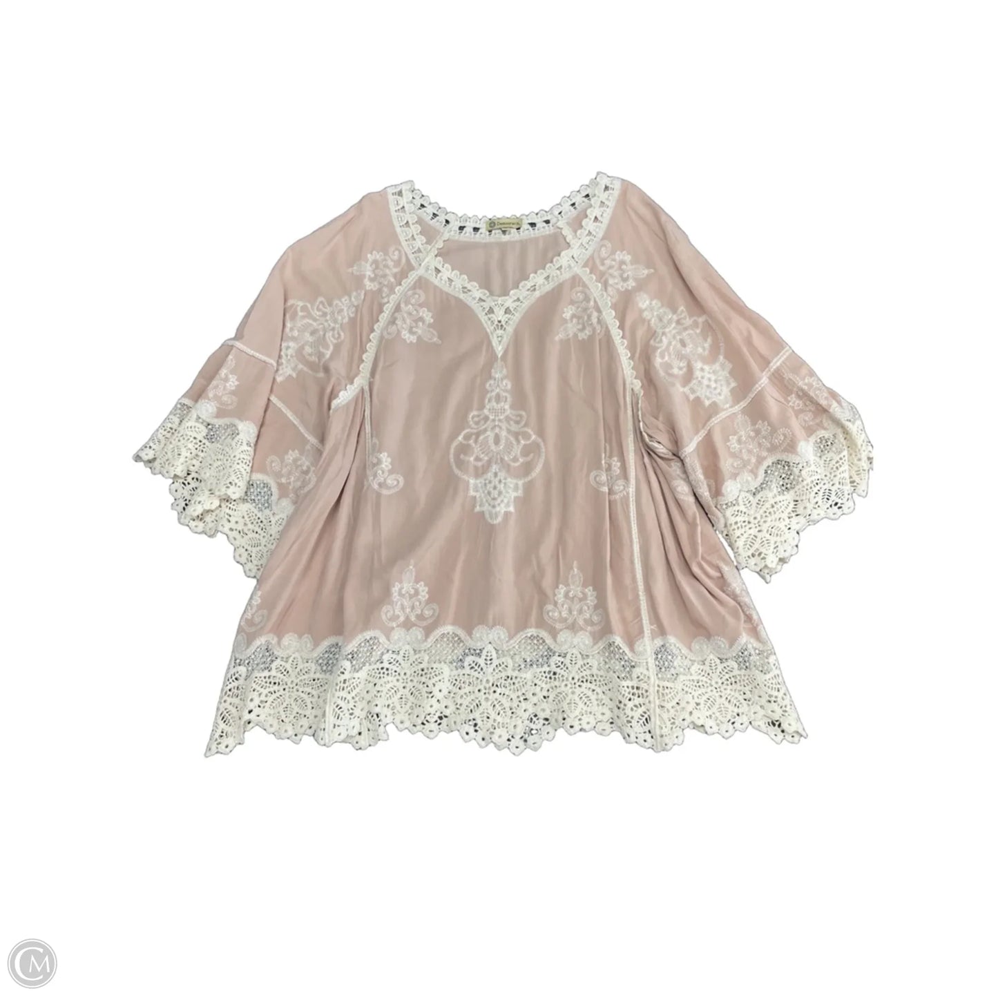Top 3/4 Sleeve By Democracy In Cream, Size: 3x