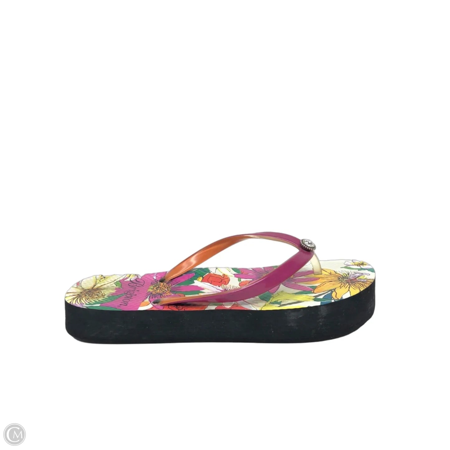 Sandals Flip Flops By Brighton In Pink & Yellow, Size: 6