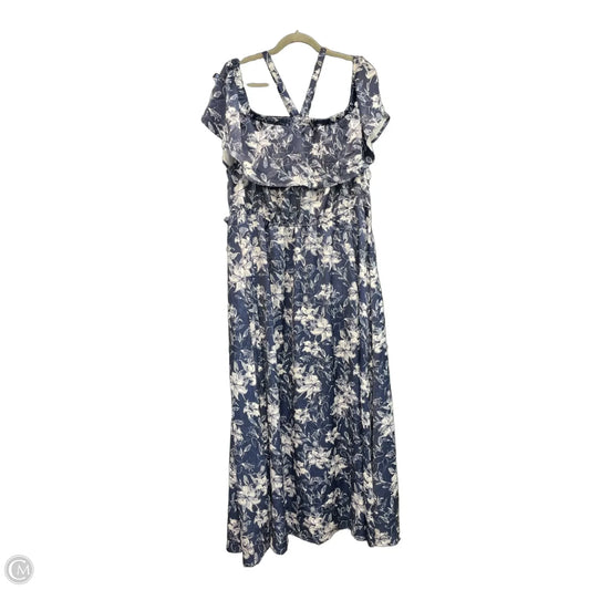 Dress Casual Midi By Bloomchic In Blue & White, Size: 18
