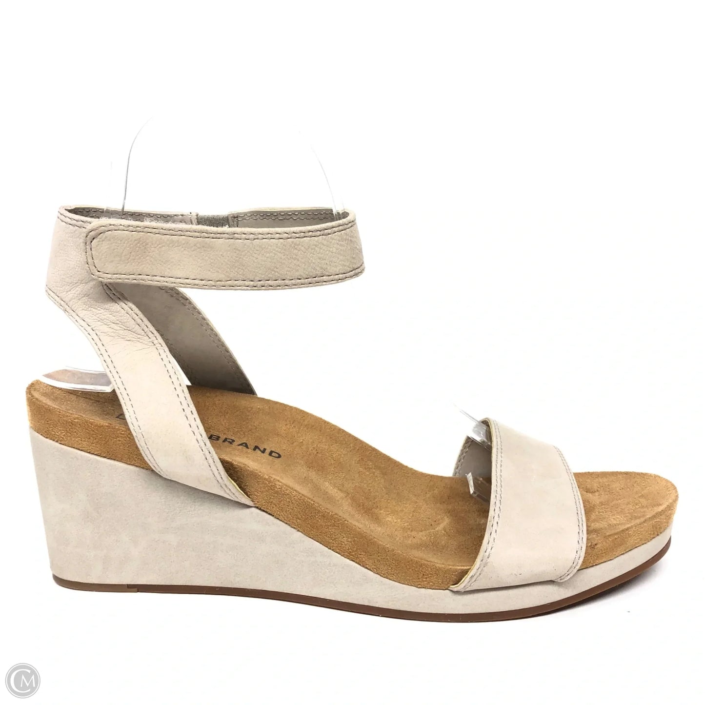 Sandals Heels Wedge By Lucky Brand In Brown & Grey, Size: 8.5