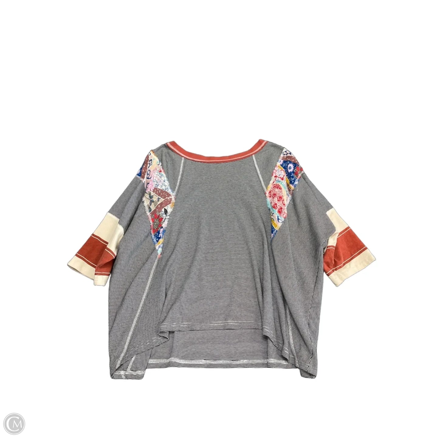 Top Short Sleeve By Easel In Black & White, Size: 1x