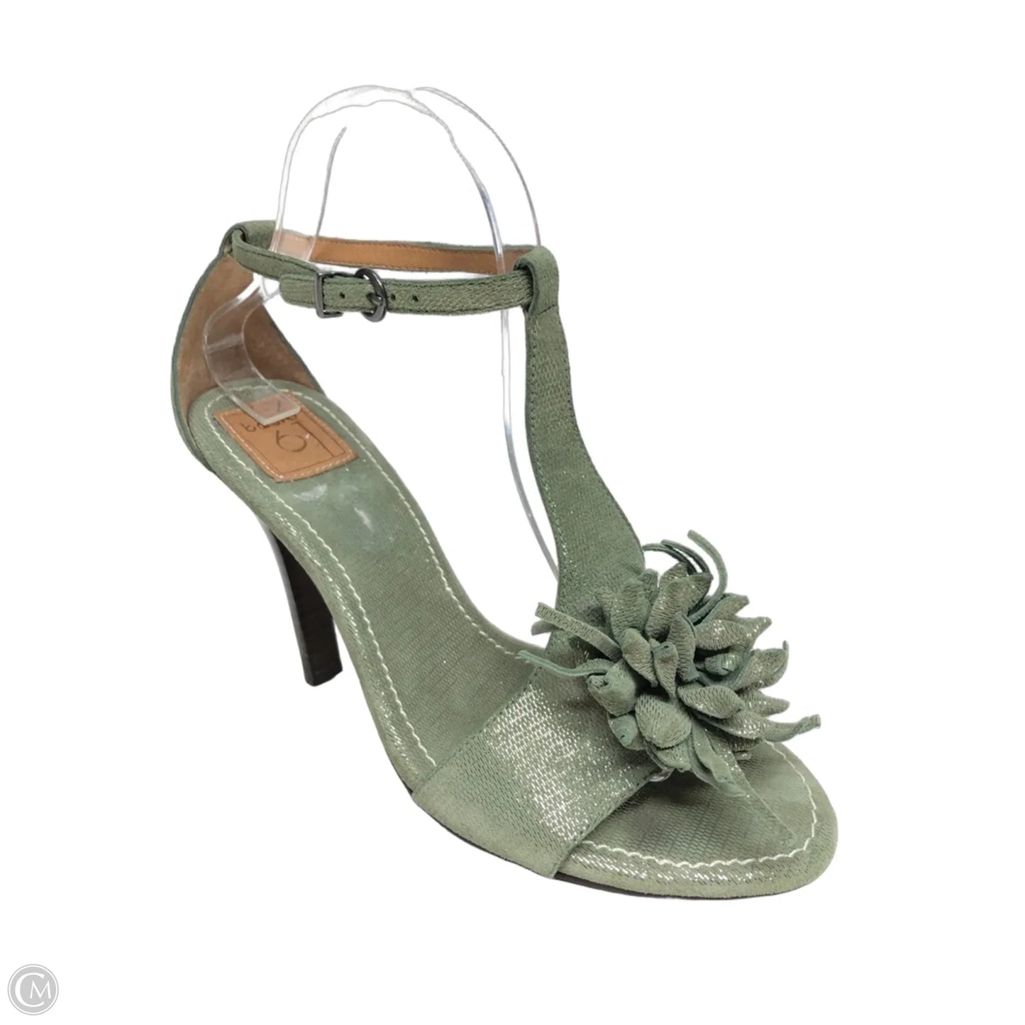 Sandals Heels Stiletto By Anthropologie In Green, Size: 8