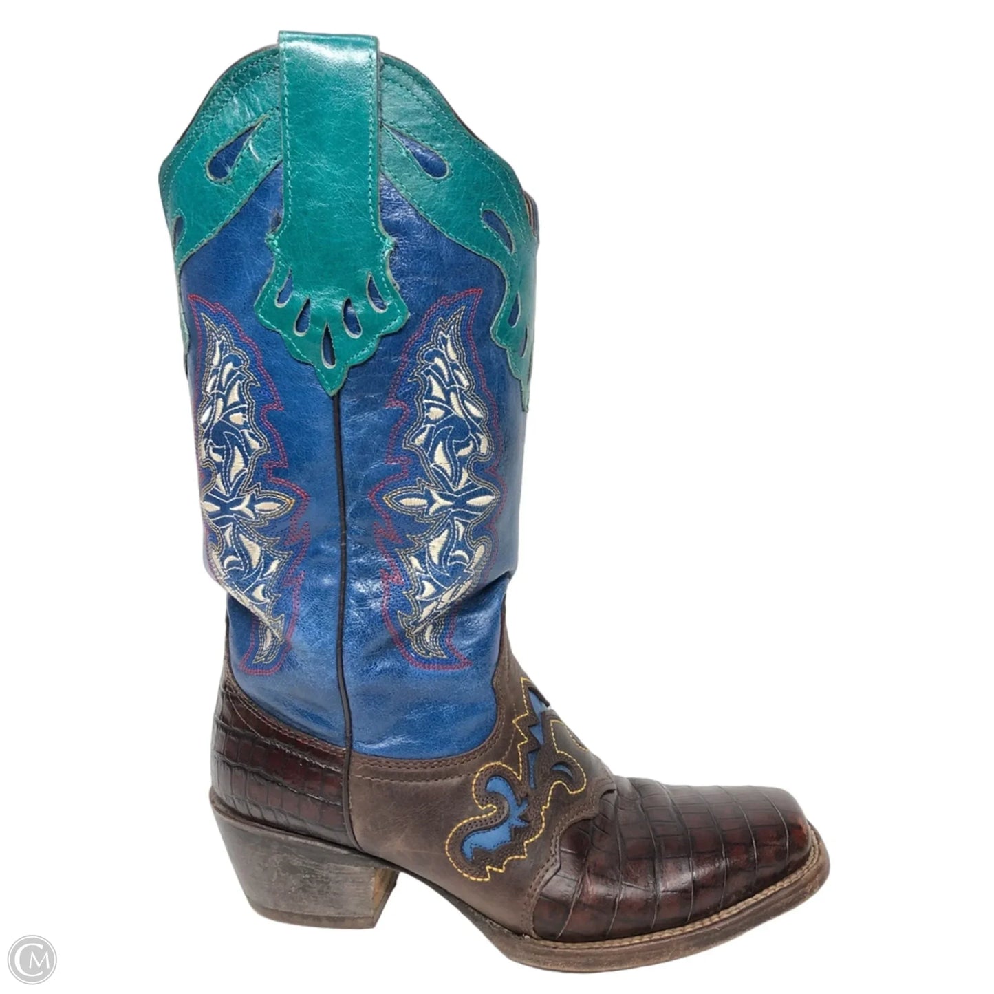 Boots Western By Cmc In Blue & Brown, Size: 8