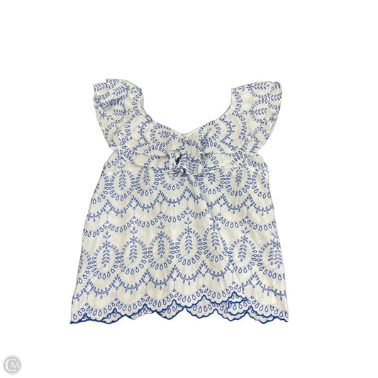 Top Sleeveless By Crown And Ivy In Blue & White, Size: Xl