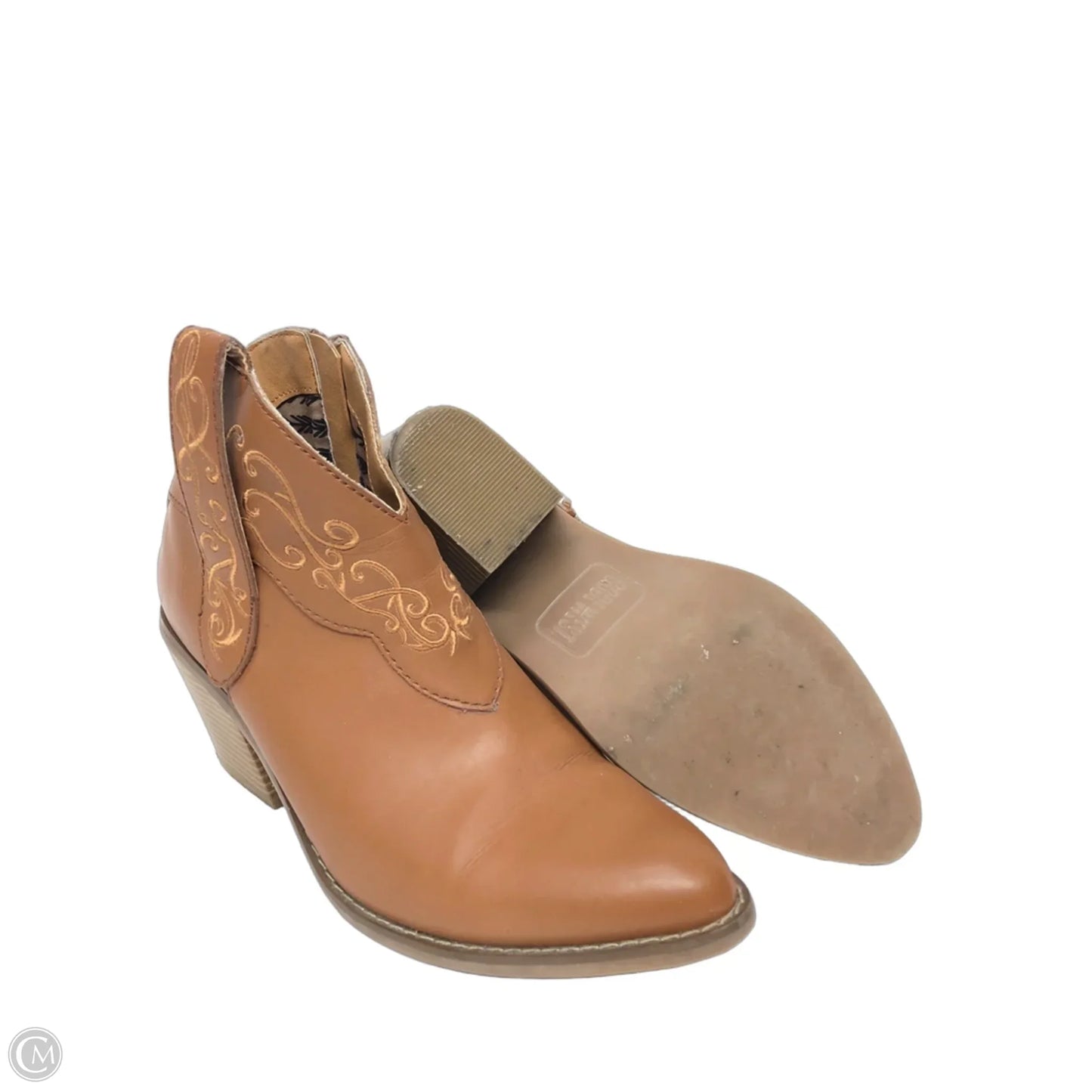 Boots Ankle Heels By Cme In Brown, Size: 8
