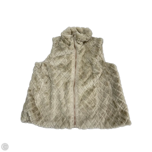 Vest Faux Fur & Sherpa By Carmen By Carmen Marc Valvo In Beige, Size: 1x