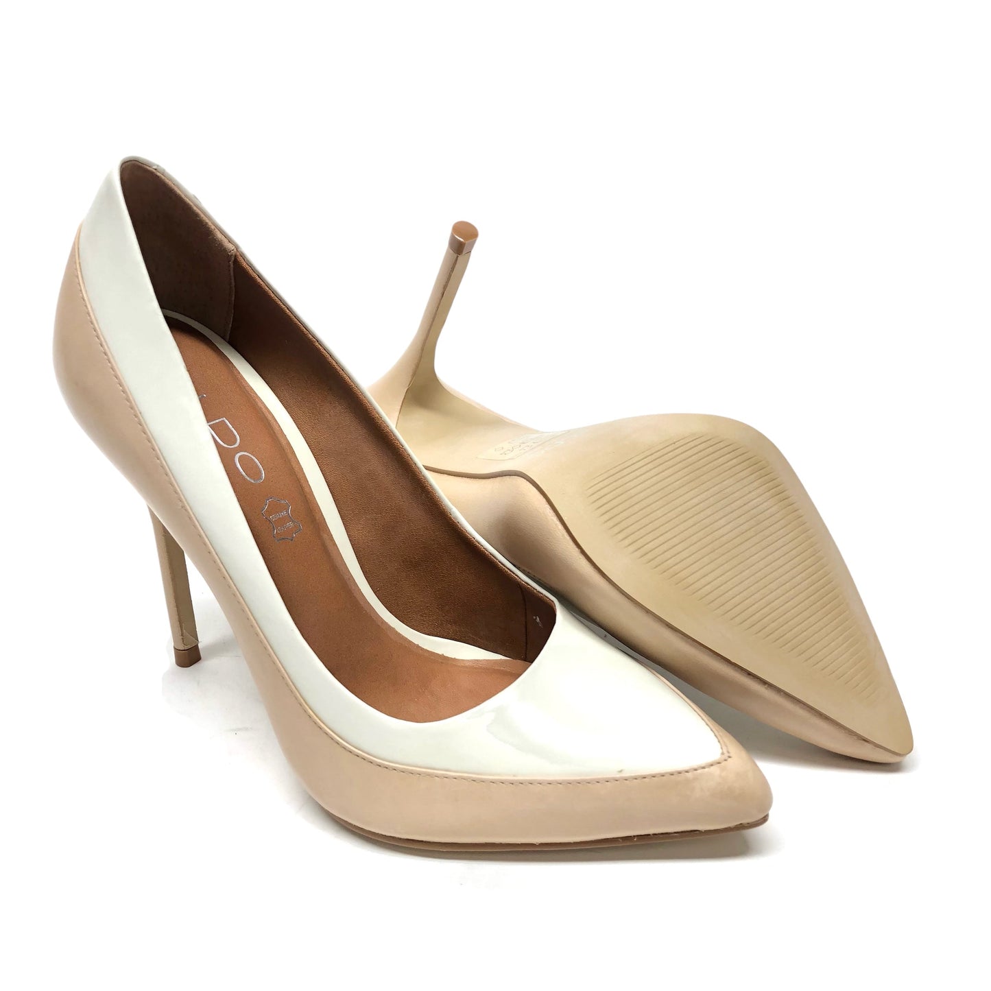 Tan & White Shoes Heels Stiletto Aldo, Size 6