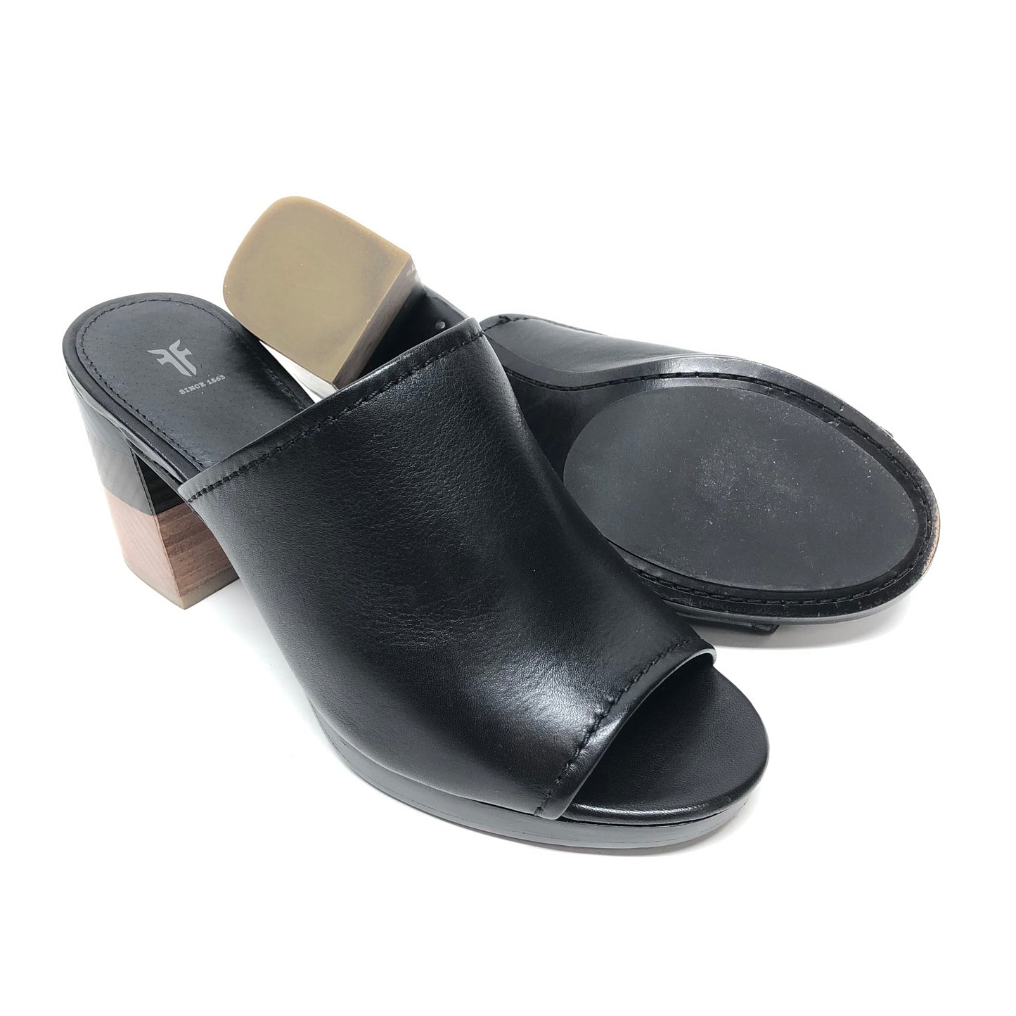 Black Shoes Heels Block Frye, Size 7.5