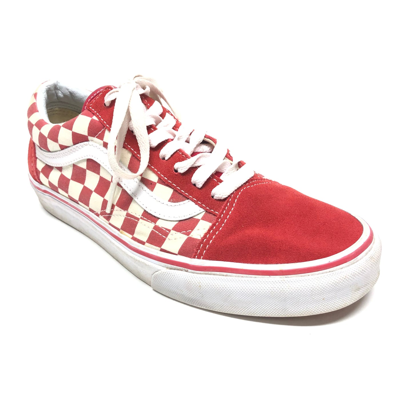 Red & White Shoes Sneakers Vans, Size 10