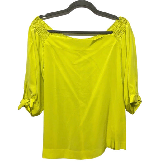 Yellow Blouse Short Sleeve Trina Turk, Size S