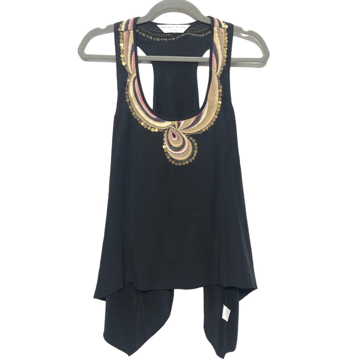 Black Blouse Sleeveless Trina Turk, Size S