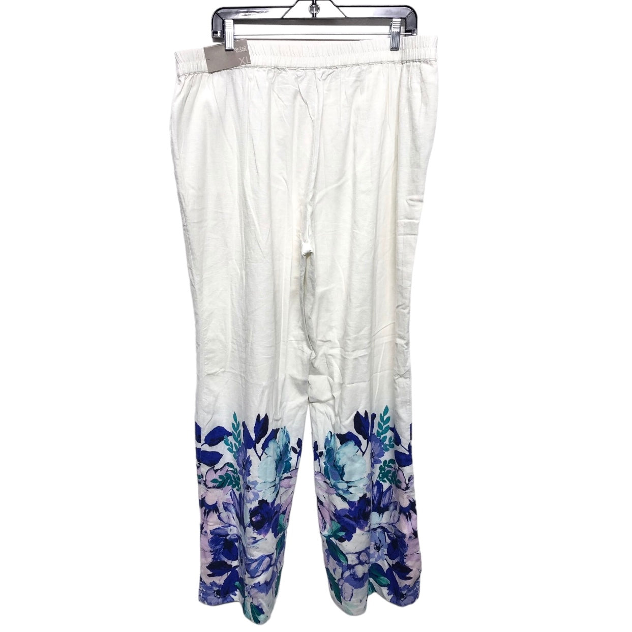 Pants Linen By Soft Surroundings In Blue & White, Size: Xl