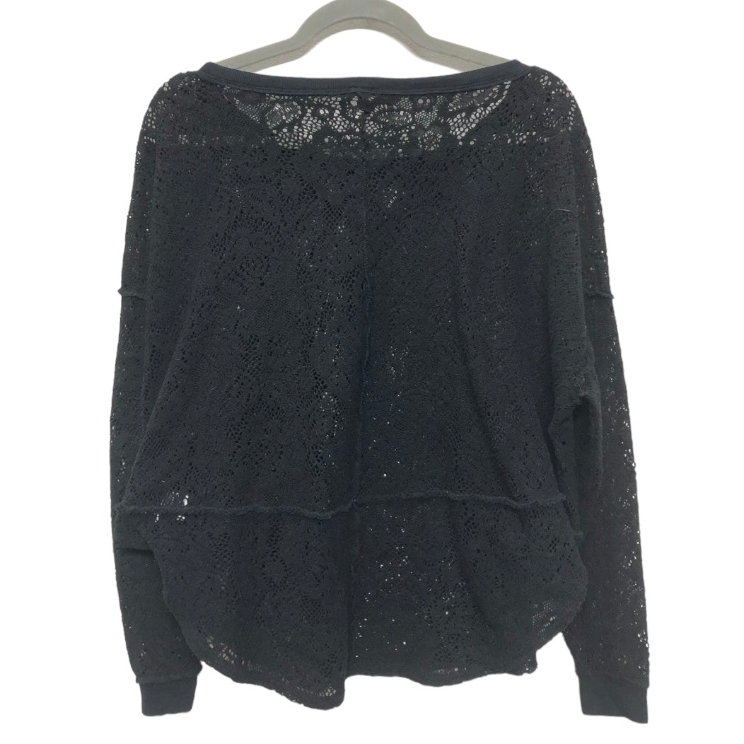 Top Long Sleeve By Free People In Black, Size: S