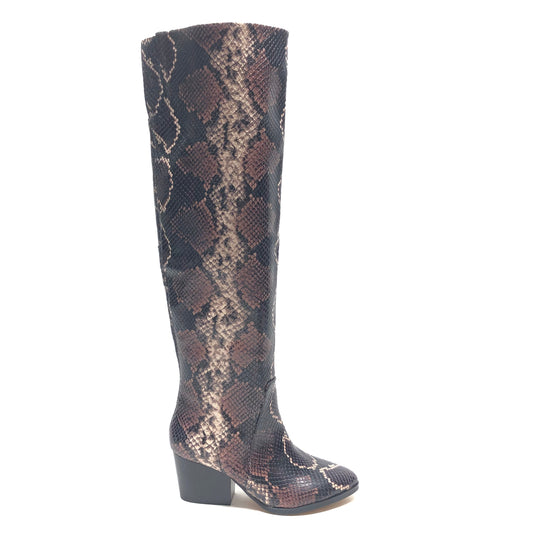 Boots Knee Heels By Vince Camuto In Snakeskin Print, Size: 5