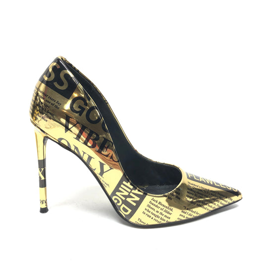 Shoes Heels Stiletto By Steve Madden In Black & Gold, Size: 7