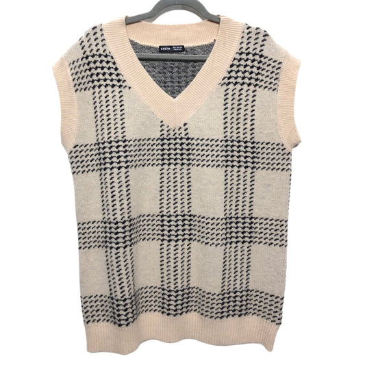 Vest Sweater By Shein In Black & Cream, Size: 4