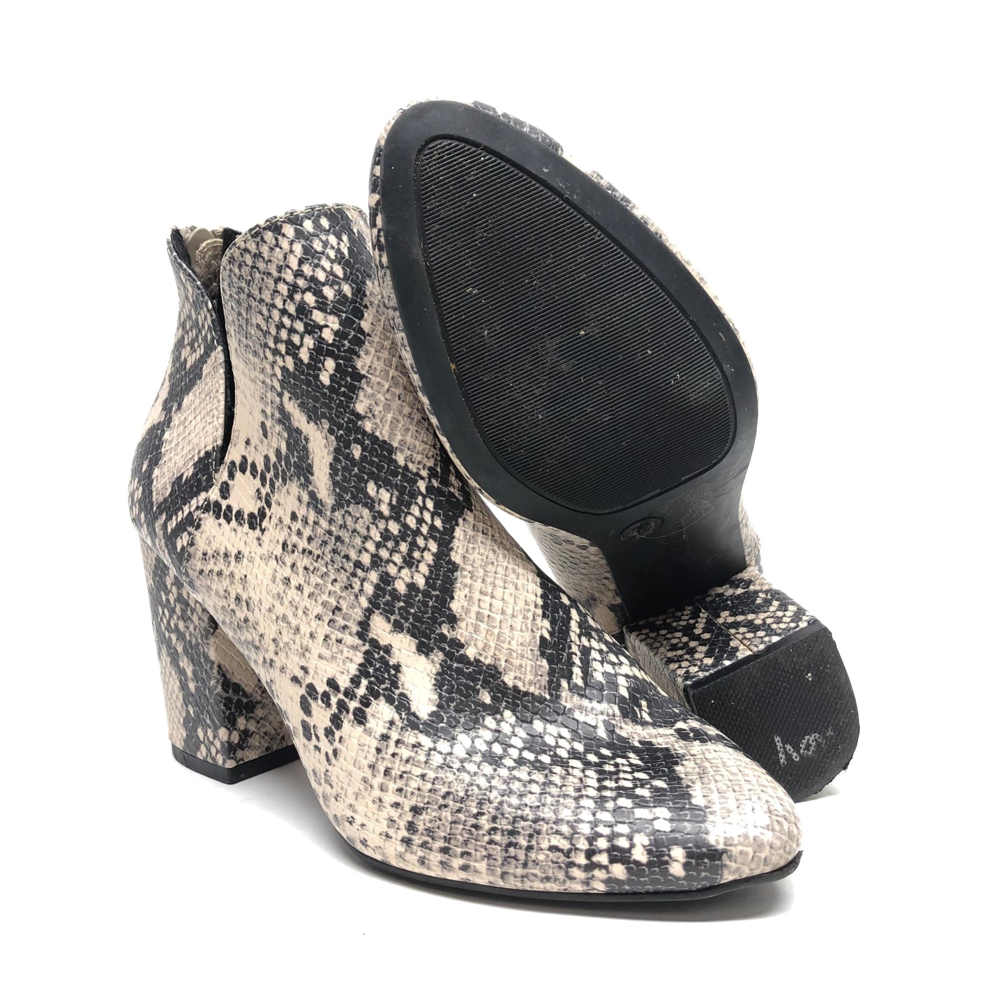 Boots Ankle Heels By Massini In Snakeskin Print, Size: 7