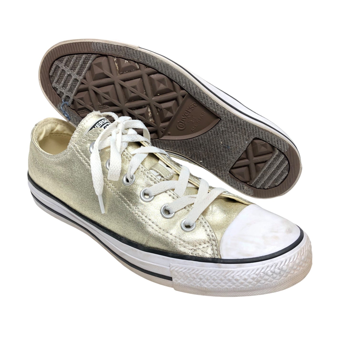 Shoes Sneakers By Converse In Gold, Size: 9