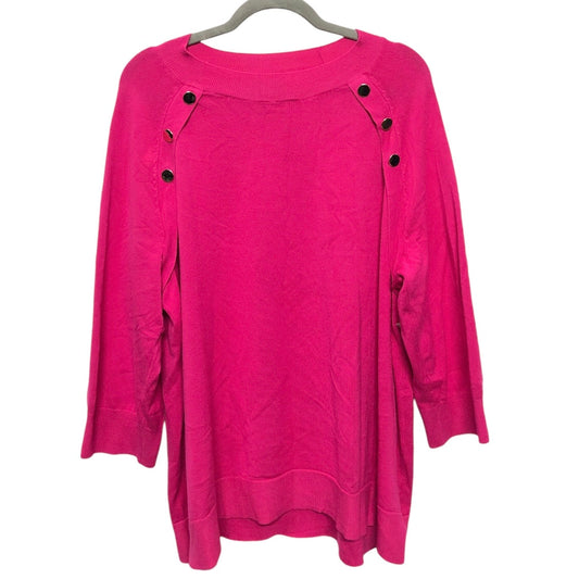 Sweatshirt Crewneck By Lane Bryant In Pink, Size: 2x