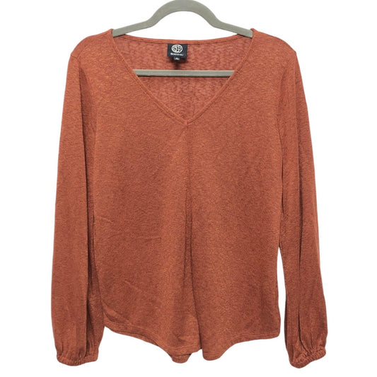 Top Long Sleeve By Bobeau In Orange, Size: S