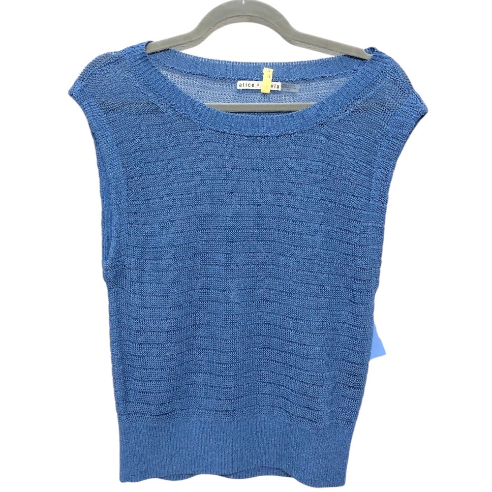 Top Sleeveless Designer By Alice + Olivia In Blue, Size: M