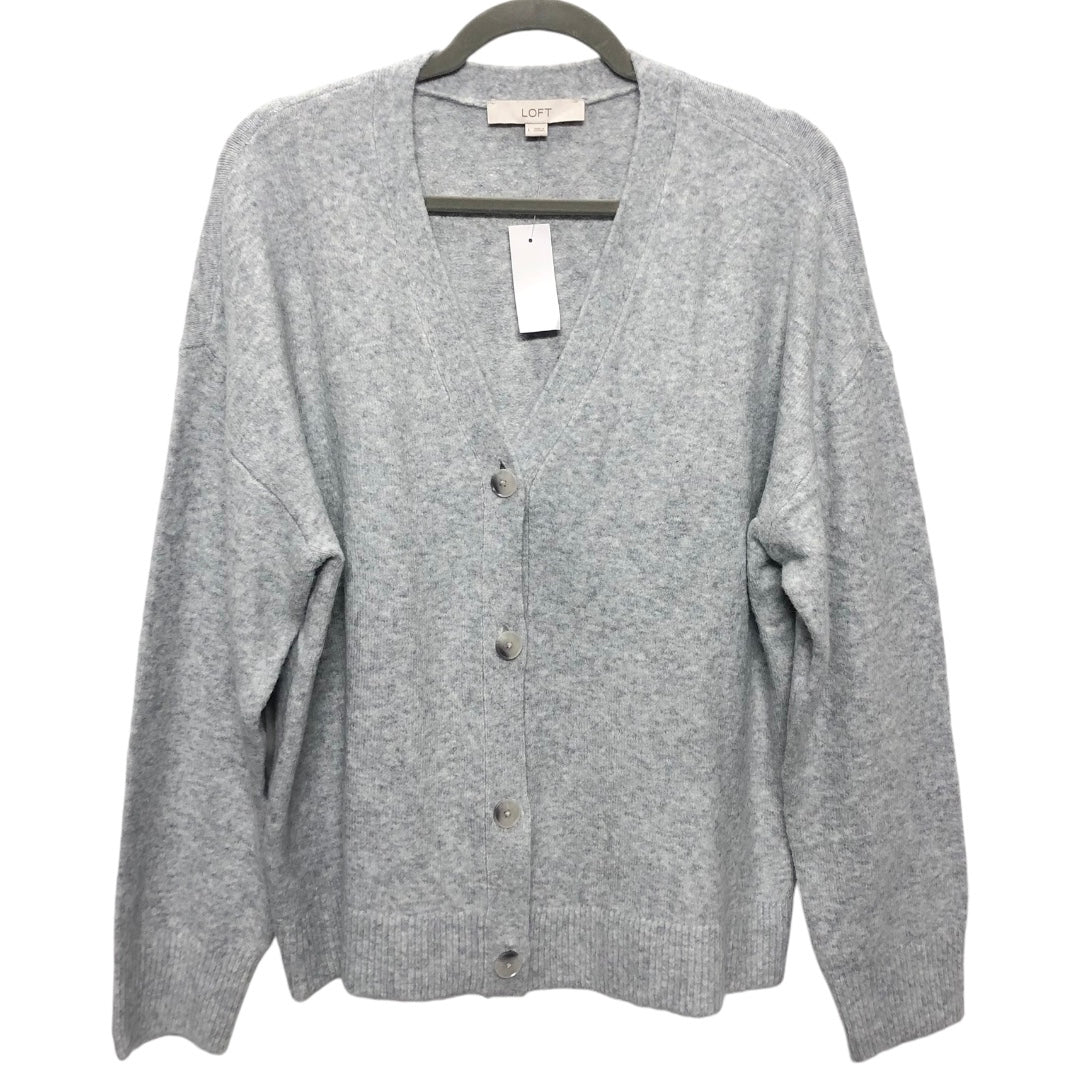 Sweater Cardigan By Loft In Grey, Size: L