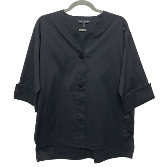 Top Short Sleeve By Ming Wang In Black, Size: S