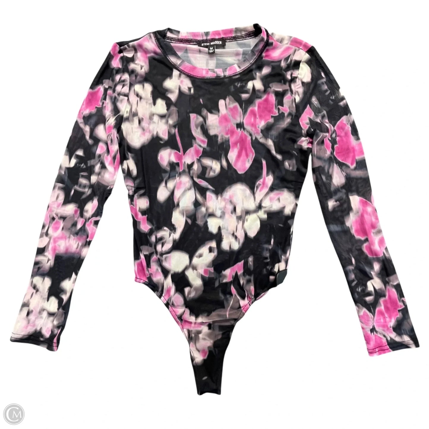 Bodysuit By Steve Madden In Black & Pink, Size: M
