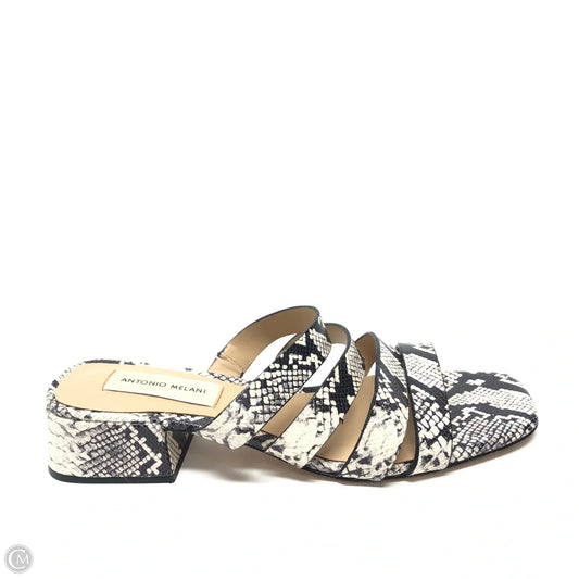 Sandals Heels Block By Antonio Melani In Snakeskin Print, Size: 8