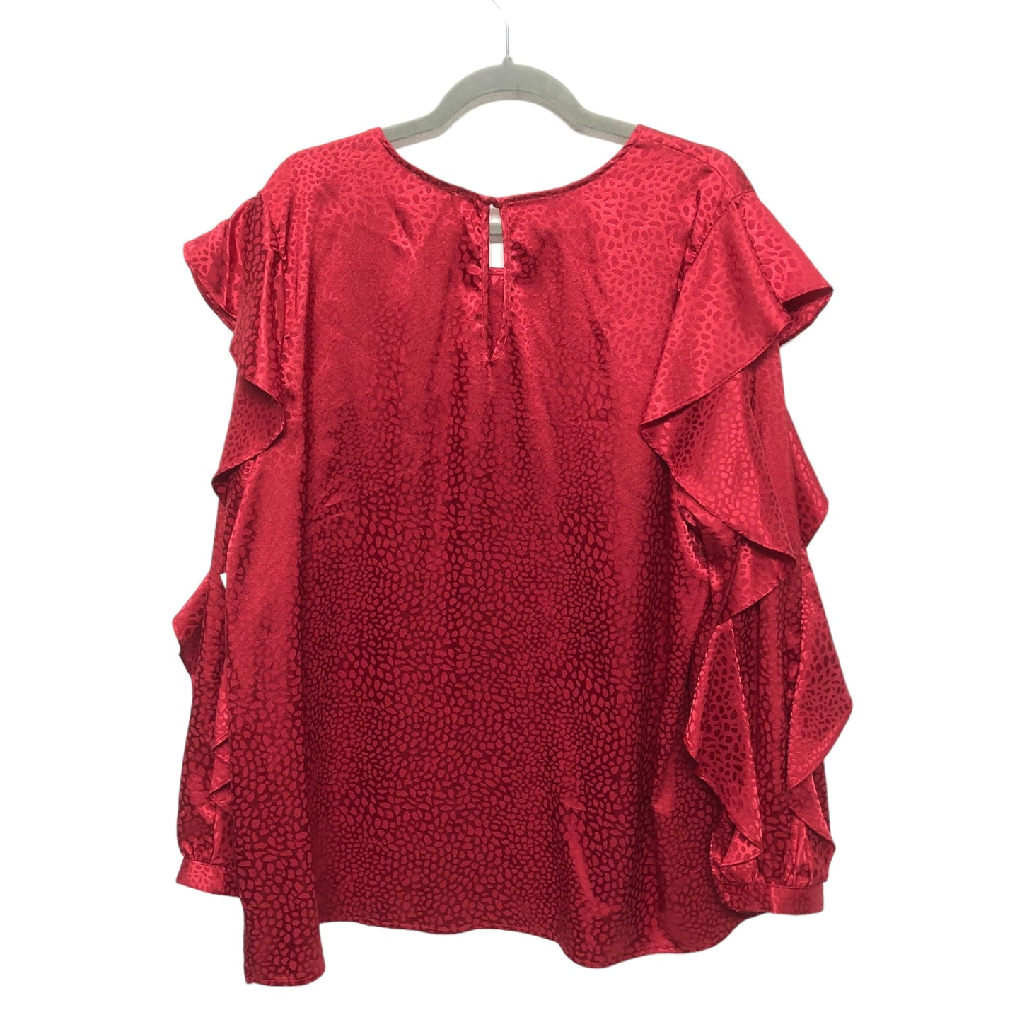 Red Blouse Short Sleeve Oddi, Size 1x