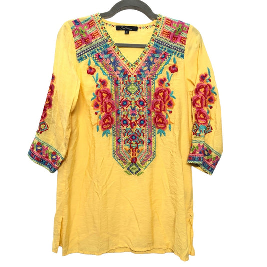 Yellow Top 3/4 Sleeve Calessa, Size S