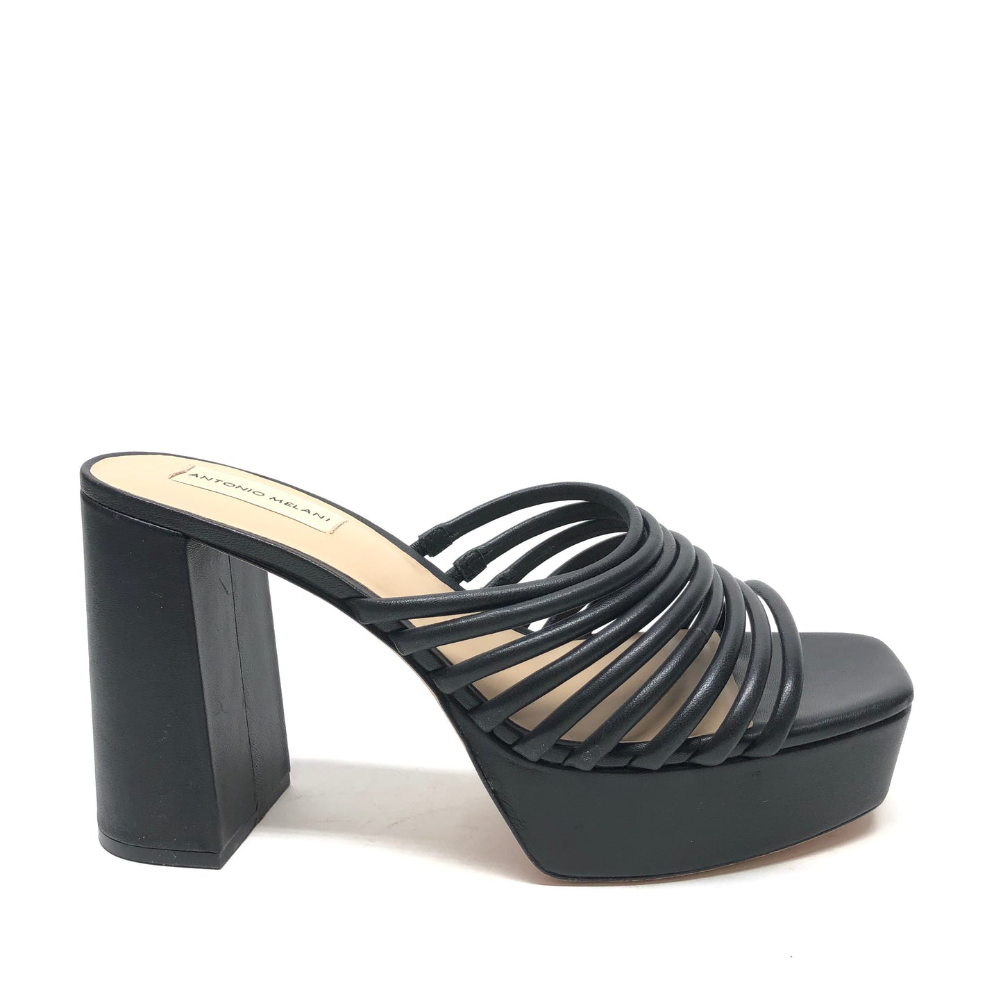 Black Sandals Heels Block Antonio Melani, Size 10