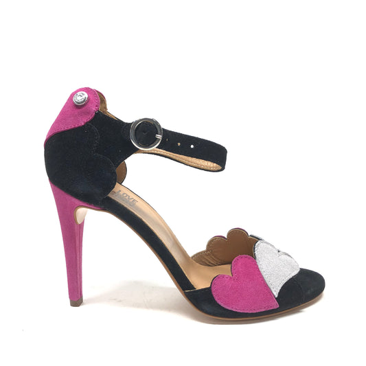 Black & Pink Shoes Heels Stiletto Love Moschino, Size 6.5
