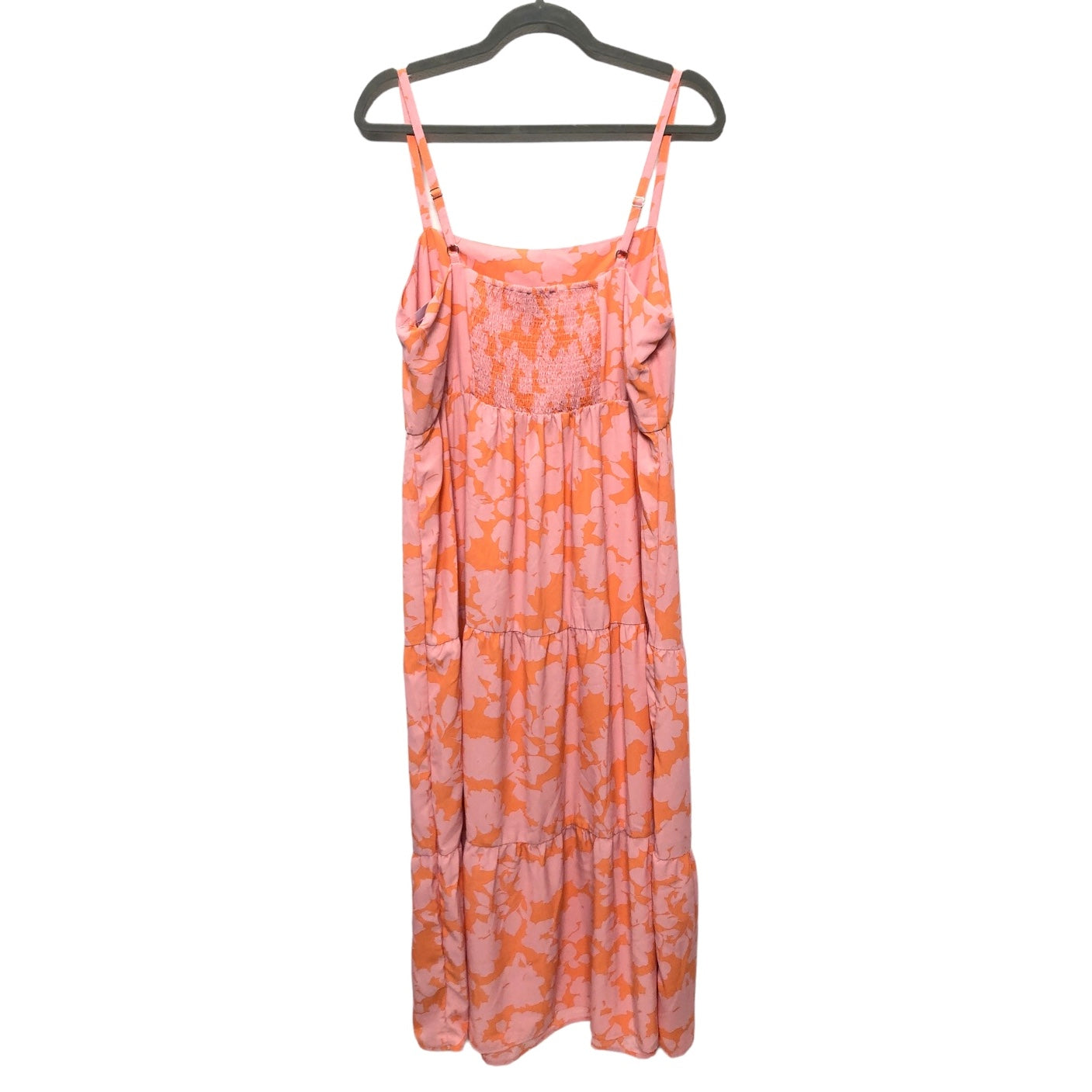 Orange & Pink Dress Casual Midi Social Standard By Sanctuary, Size Xl