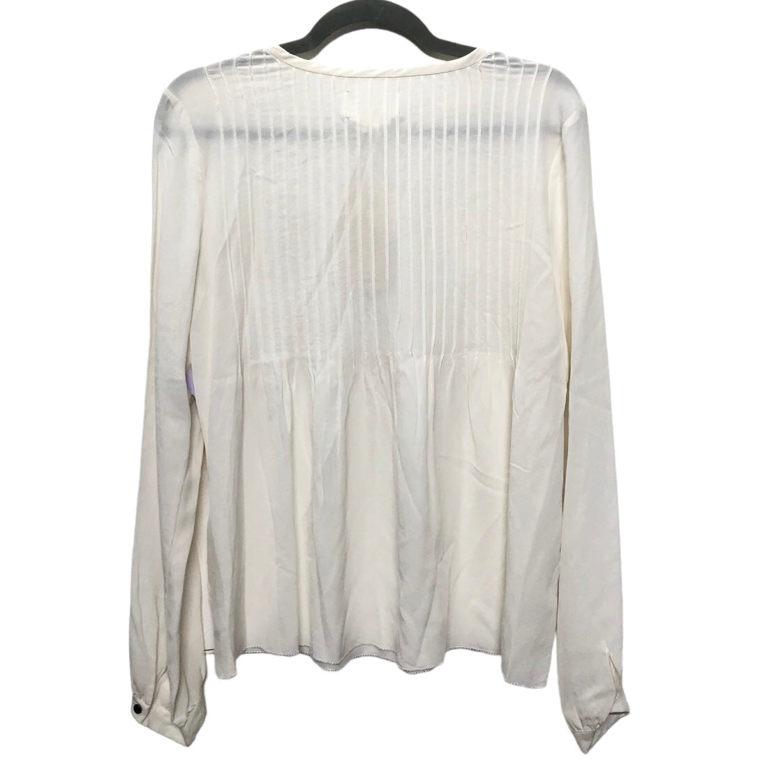 Cream Blouse Long Sleeve Nicole Miller, Size S