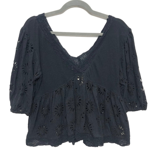 Black Top 3/4 Sleeve Free People, Size Xs