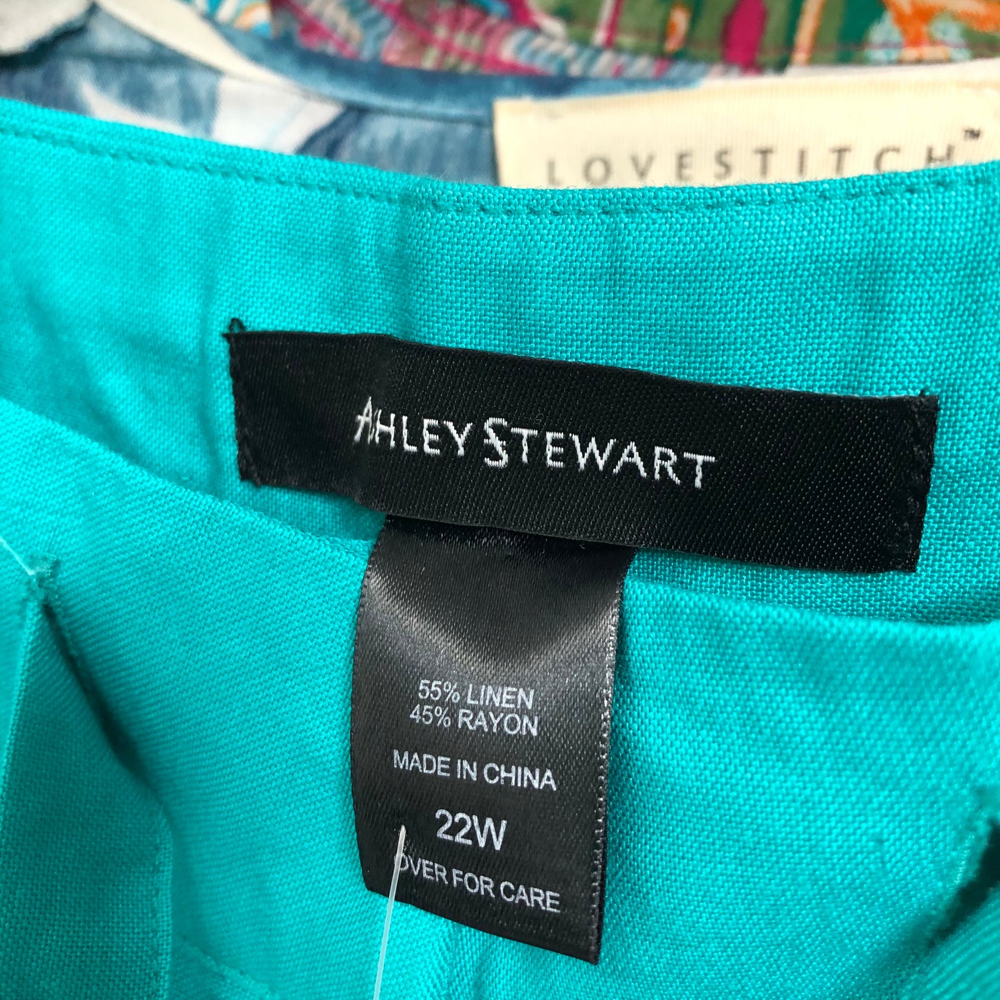 Teal Pants Wide Leg Ashley Stewart, Size 22w