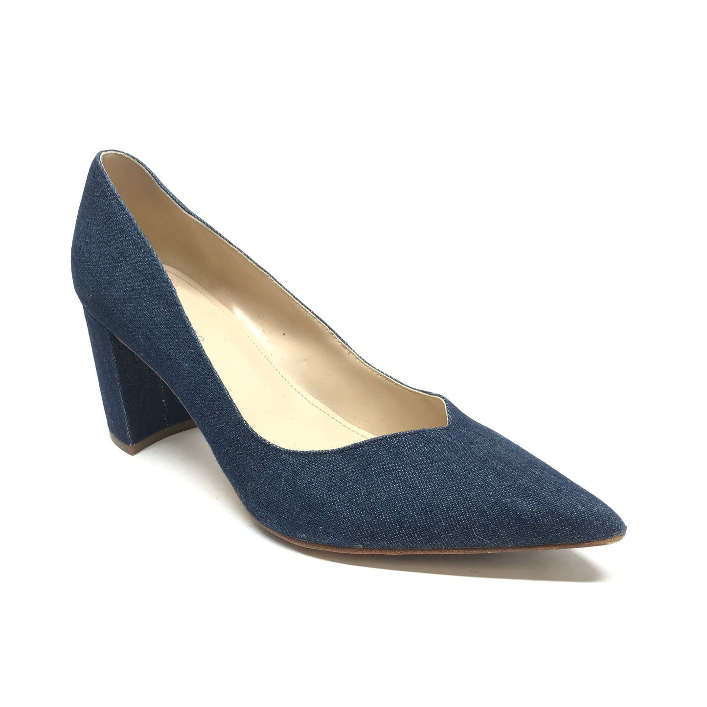 Blue Denim Shoes Heels Block Marc Fisher, Size 8.5