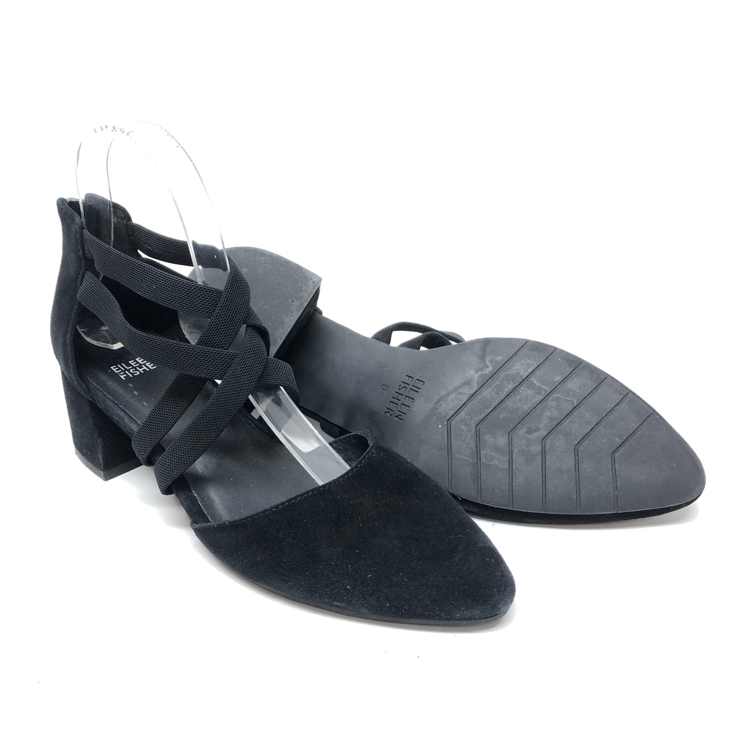Black Shoes Heels Block Eileen Fisher, Size 8