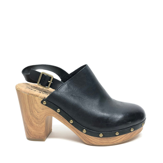 Black Shoes Heels Block Kork Ease, Size 10