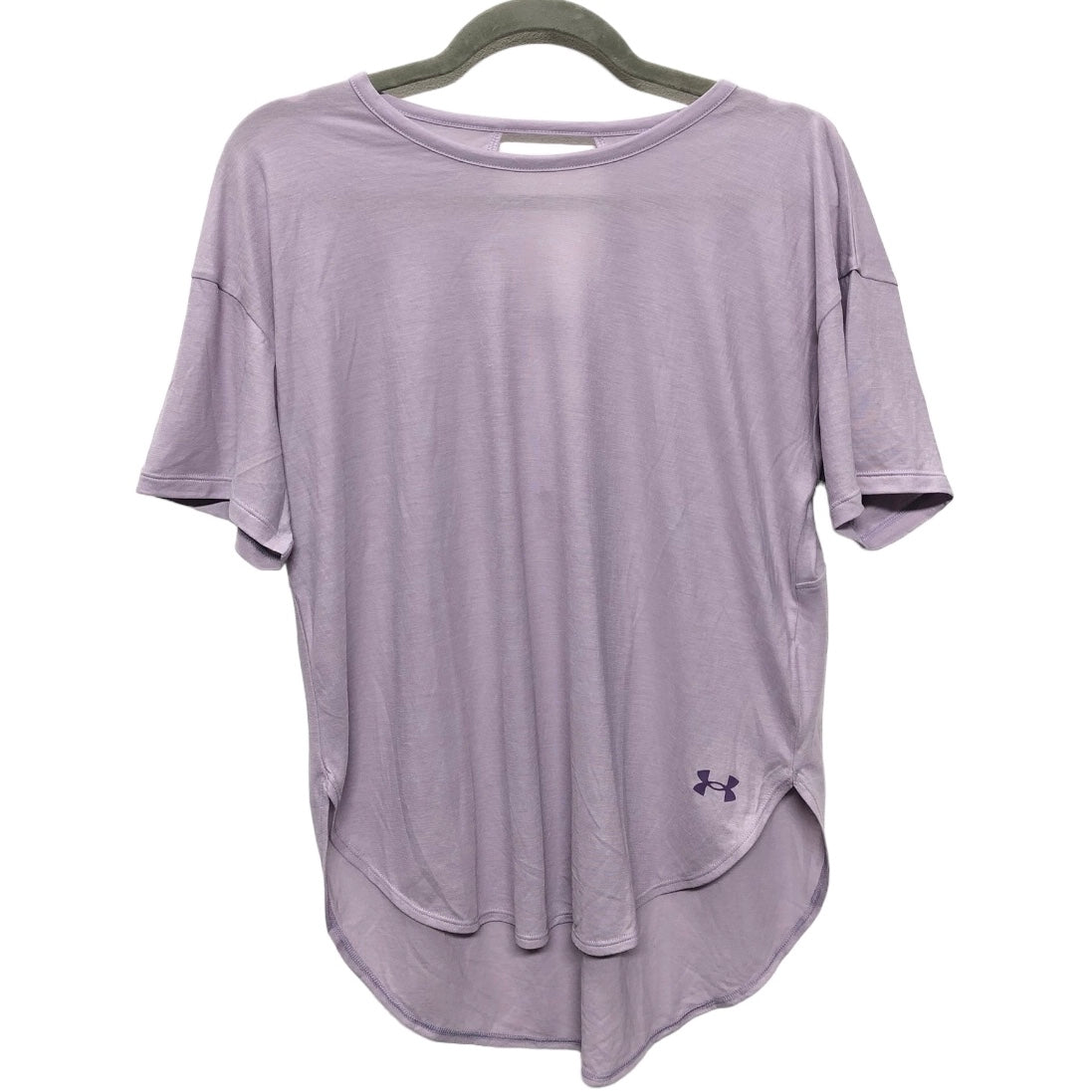 Athletic Top Short Sleeve By Under Armour In Purple, Size: S